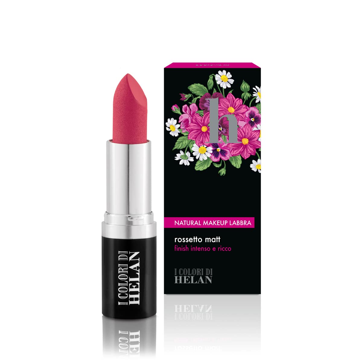 Helan I Colori - Matte Lipstick for Your Makeup with Softening & Elasticising Properties - Long Lasting Fuchsia Red Lipstick, Creamy & Smooth Texture, Gifts for Women - Made in Italy, Fuchsia, 3.5 ml
