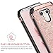 BENTOBEN Compatible with LG G6 Case, Luxury Glitter Sparkly Bling Slim 2 in 1 Hybrid Hard PC Cover Flexible TPU Laminated Shiny Faux Leather Chrome Shockproof Protective Case for LG G6(2017),Rose Gold