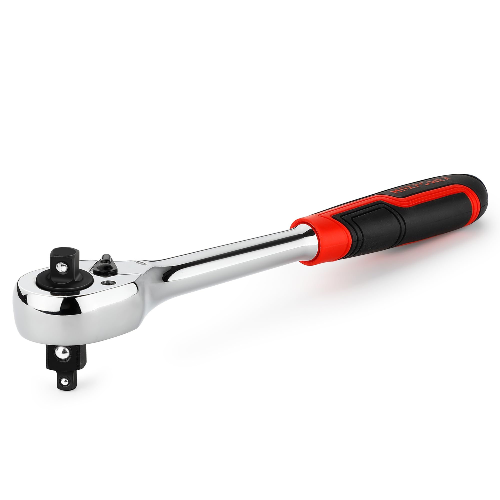 MAXPOWER Drive Ratchet Handle, 72-Teeth Quick-Released Socket Wrench Handle, 1/4", 3/8" & 1/2" Square Drive, Reversible Switch Design