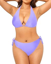 Tempt Me Women Lavender Plus Size Triangle Bikini