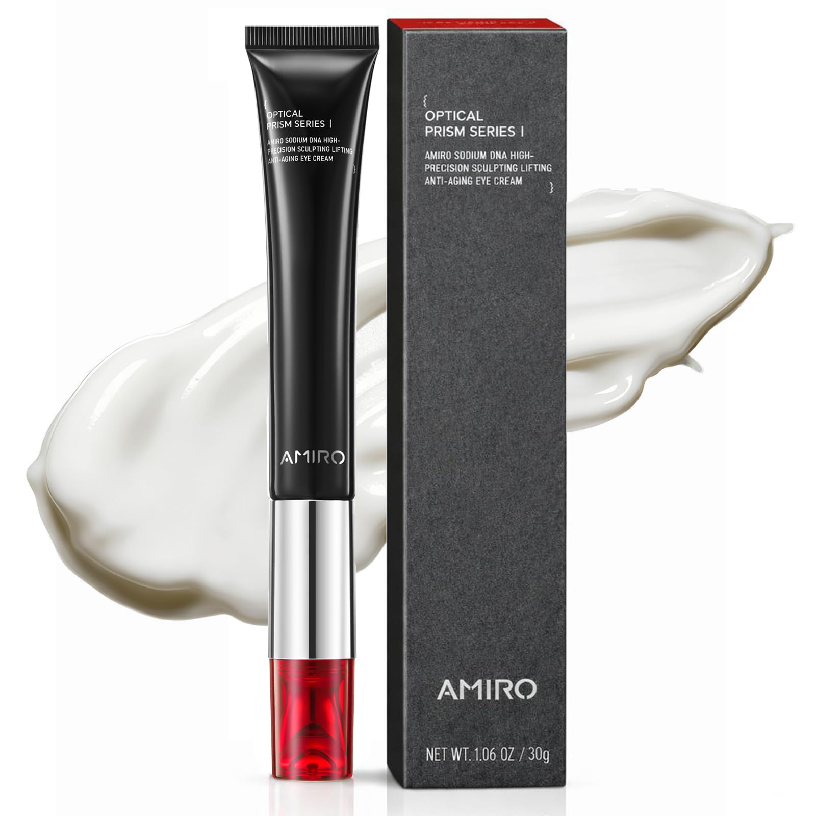 Photo 1 of AMIRO 2 in 1 Red Light Eye Cream with Built-In Microcurrent Massager, PDRN Peptide Under Eye Treatment for Puffy, Tired-Looking Eyes, Hydrated & Firmer-Looking Skin, 1.06 oz