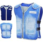 YLNEWWAYS Cooling Vest for Men&Women, Ice Reflective Vest with 24 PCS Ice Packs, Cool Jacket for Hot Weather with Pockets, Unisex Adult Workout Apparel