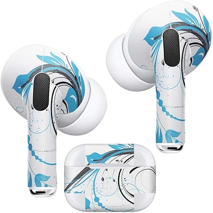 Amazon Igsticker Airpods Pro 専用 デザインスキンシール Airpodspro エアポッド プロ Apple アップル イヤホン カバー デコレーション アクセサリー デコシール クール 花 フラワー 水色 イラスト スマコレ 家電 カメラ