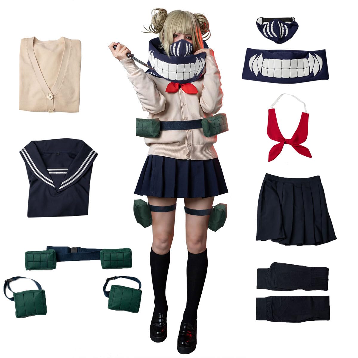 Photo 1 of Cosfun Women's Cosplay Costume Full Outfits Sailor Uniform Suit Upgraded Ver Anime Costume(Medium)
