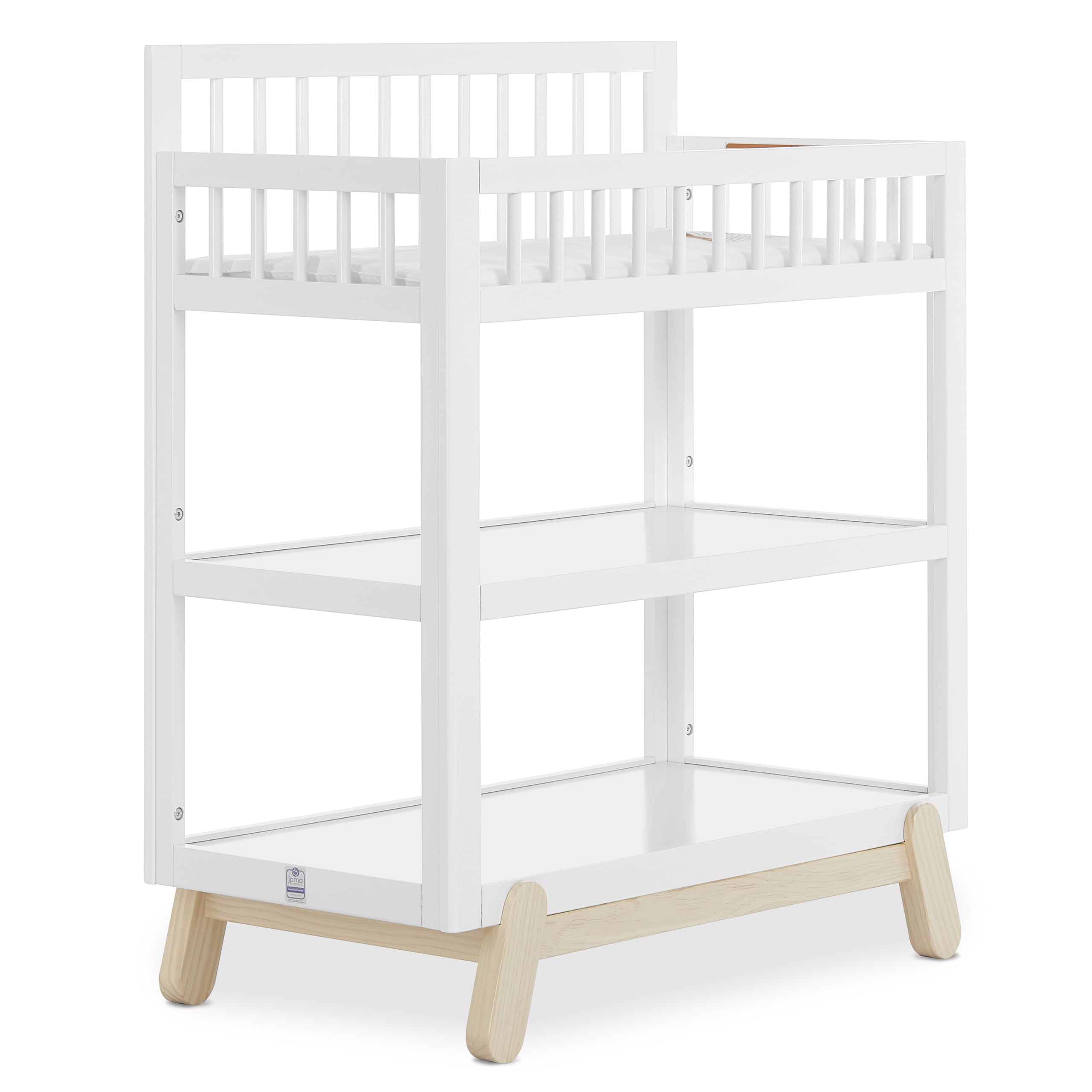 Photo 1 of Dream On Me Hygge Changing Table in Weathered Vintage Oak, Greenguard Gold & JPMA Certified, Comes with Safety Belts & 1” Changing Pad, Easy to Clean, Safe Wooden Furniture