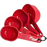 MIRRO 4pc Nested Measuring Cups Set, Red