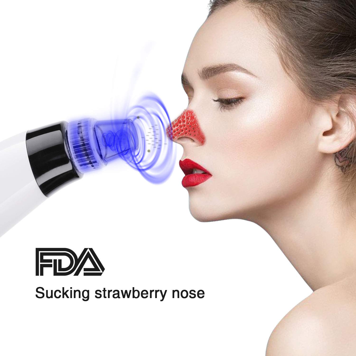 Blackhead Remover Pore Vacuum, Electric Blackhead Vacuum Suction Tool Set Skin Facial Pore Cleaner, Acne Comedo Eliminator Blackhead Extractor Device for Women\'s Skin Care with 5 Multi-Functional Probe