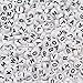 1000 Pieces White Round Acrylic Alphabet Letter