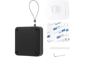 WAHXIAOSW Punch-Free Automatic Sensor Door Closer, Multifunctional Automatic Door Closer, Residential Commercial Auto Door Closer with Drawstring, Closer Door for Internal, Home, Storm (1pack, Black)