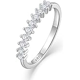 Lwsary Stackable Rings for Women 925 Sterling Silver Eternity Ring Anniversary Wedding Band Birthstone Jewelry Gifts for Women Size 5-10