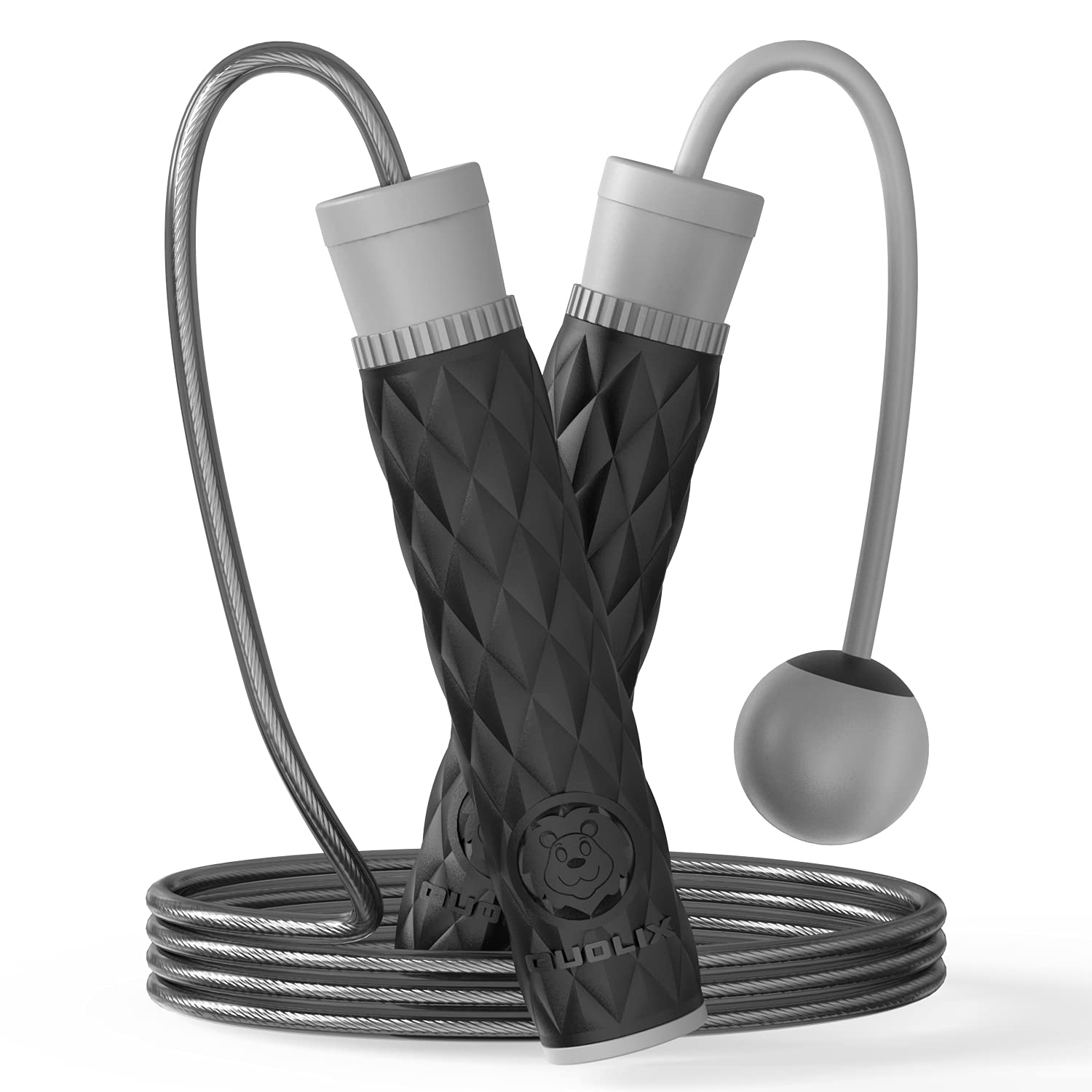 Ropeless Skipping Rope Adult Fitness, Speed Jump Rope with Ball Bearings, Adjustable Jumping Rope for Kids, Men and Women with Non-slip Handle, Cordless Skipping Rope for Exercise,Crossfit,Boxing,Gym