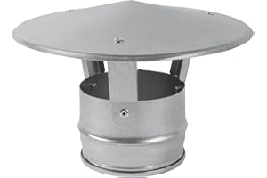 Repa Market 4 Inch Roof Vent Cap - Galvanized Steel Chimney Cap for Round Exhaust Duct - Roof Vent Cover for Perfect HVAC Ins