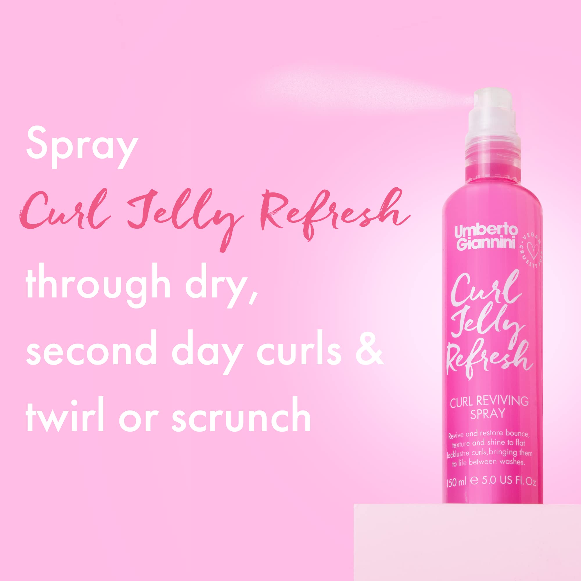Umberto Giannini Curl Jelly Refresh - Curl Refreshing Styling Spray for Zero Frizz, Defined Curls - Moisturising Spray & Scrunch Curl and Wavy Hair Styling