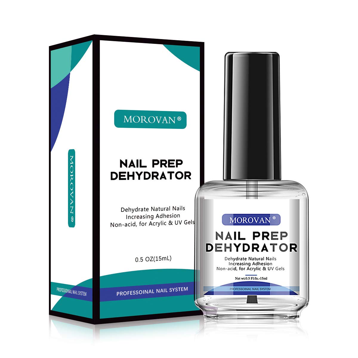 MOROVAN Professional Nail Polish Prep Dehydrator, Quick-drying Dehydrator Base Oil Nail Polish, for acrylic powder and gel nail polish, 0.5 oz -15ml 1pcs dual-use : Beauty