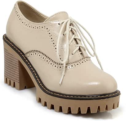 women's platform oxford lace up shoes
