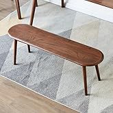 Wayshome 100% Solid Oak Indoor Dining Bench, Wood Bench for End of Bed with Safety Rounded Corners, Entryway Benches for Farmhouse, Kitchen, Living Room(Walnut,12" L x 39.5" W x 16.2" H)