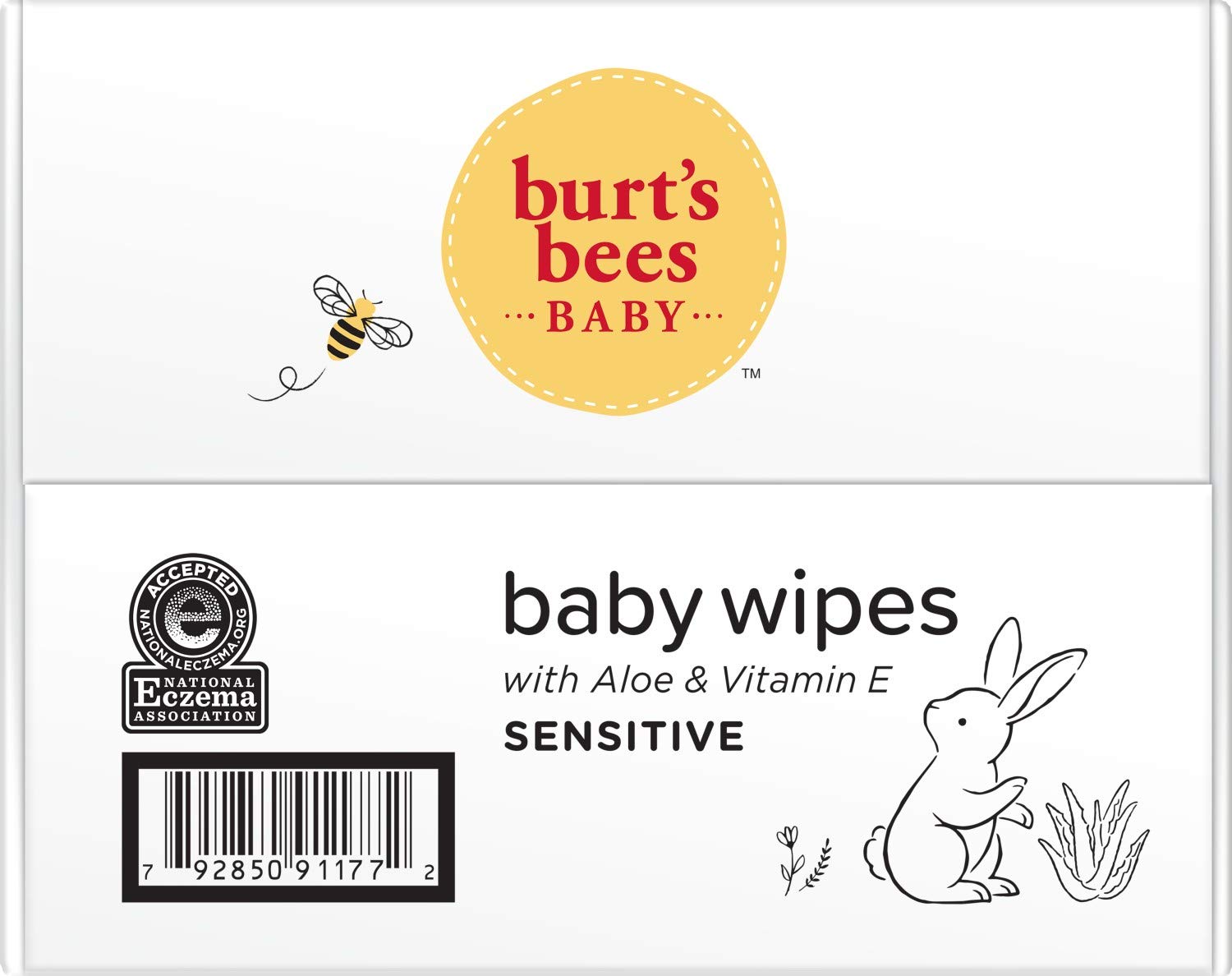 Burt’s Bees Baby Wipes, Unscented Natural for Sensitive Skin with Aloe and Vitamin E - 72 Baby Wipes – 10 Pack