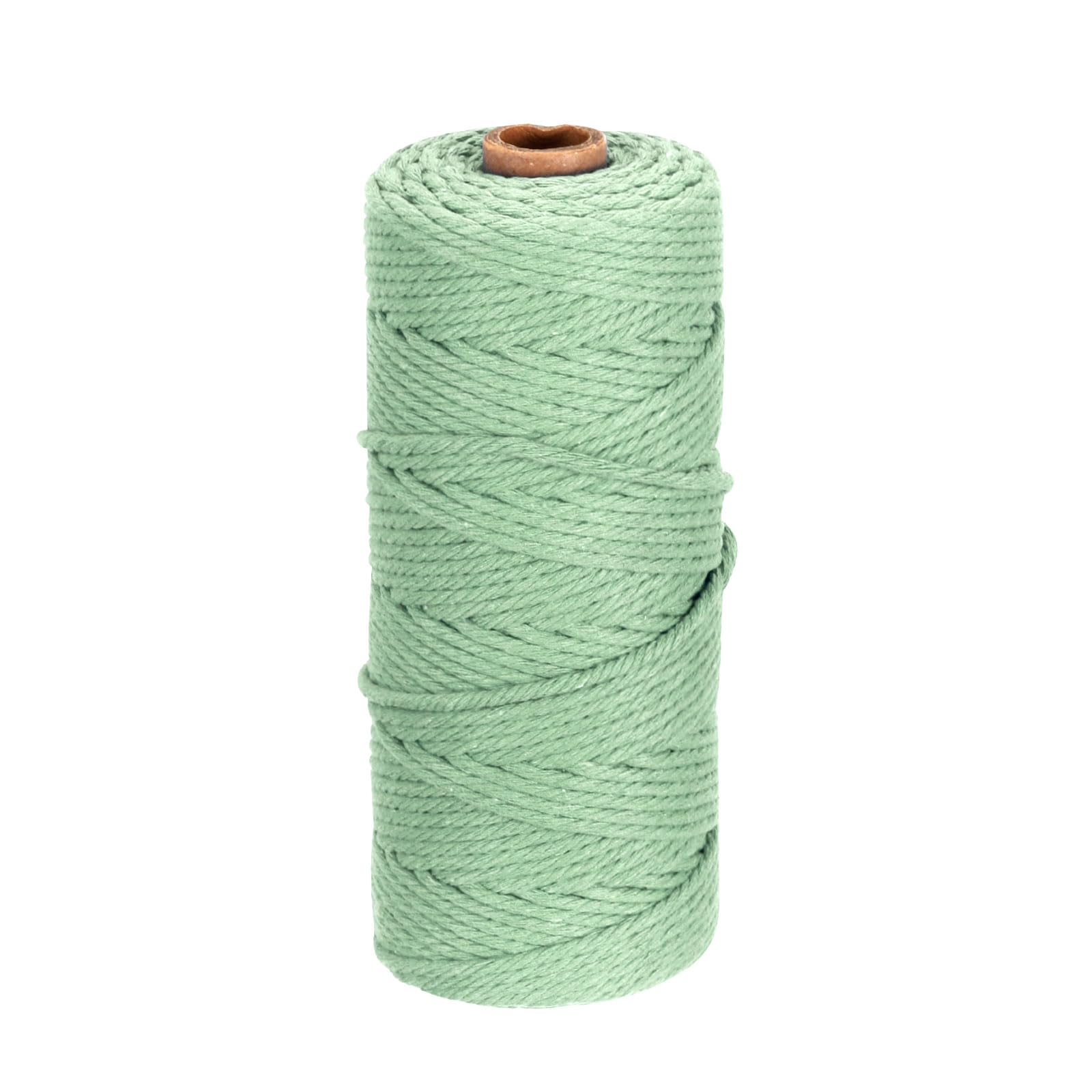 DMiotech 3mm x 100M (109 Yard) Moss Green Natural Cotton Macrame Rope, Wall Hanging Handmade 2 Strands Twisted Macrame Cotton Cord for Plant Hangers, Gift Wrapping Wedding