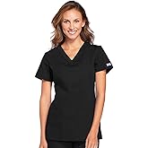 Cherokee Women's V-Neck Scrub Top - Modern Classic Shirt with 3 Pockets, Instrument Loop & Fade Resistant Fabric - WW645