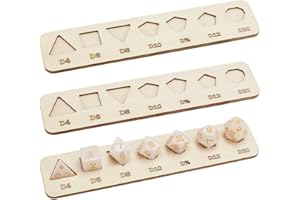 BENECREAT 3 Pcs Wooden Dice Tray, Polyhedral Display Tray, Antique White Storage Holder for Collectors, Dungeons and Dragons Game