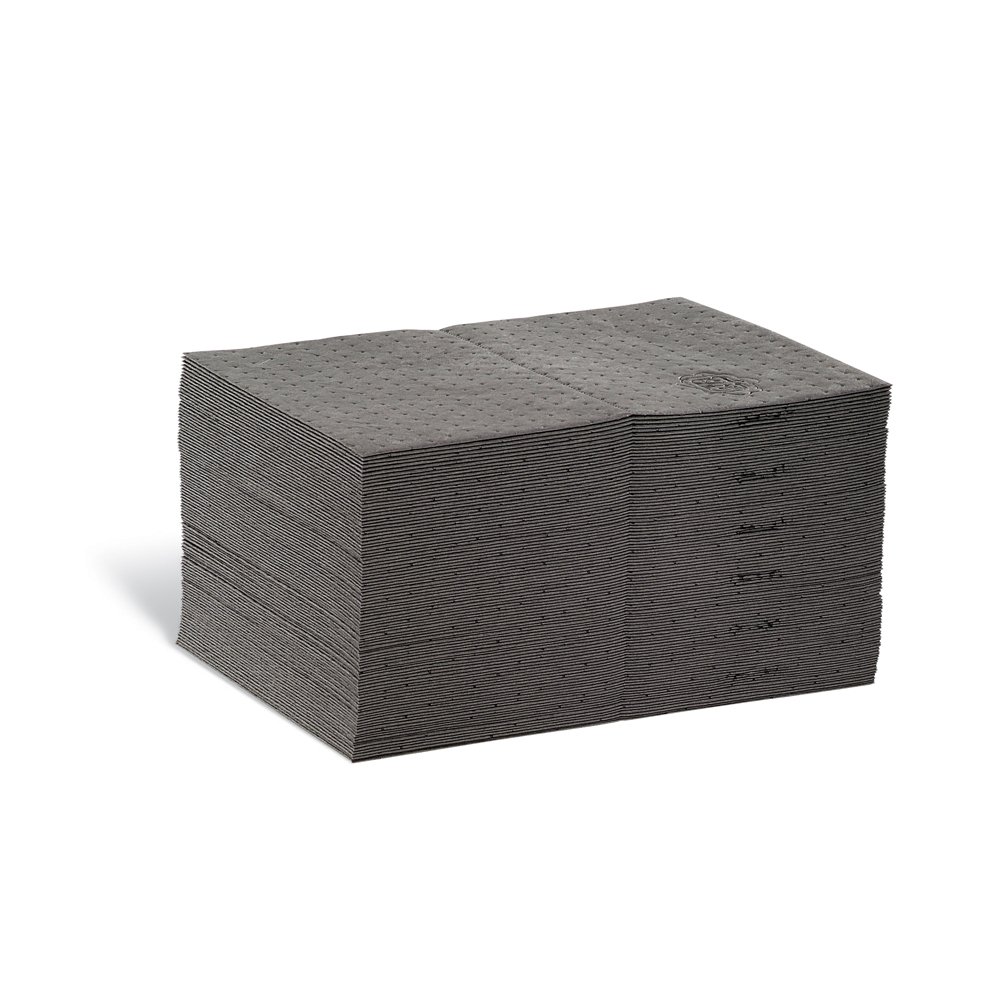 New Pig MAT160 PIG Universal Mat, 65.1 L Absorbency, 51 cm Length x 38 cm Width, 100 Pad/Bag, Grey (Pack of 100)