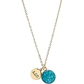 Sorority Shop ADP Necklace - Alpha Delta Pi Blue Druzy Gemstone Necklace With Engraved Pendant – 14K Gold Dipped Jewelry with Blue Gemstone – Sorority Gift, Charm Paraphernalia