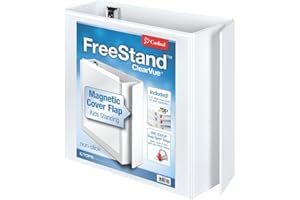 Cardinal Binder FreeStand ClearVue, 4" Spine, Locking Slant-D Rings, 880-Sheet Capacity, Magnetic Flap for Stability, Customi