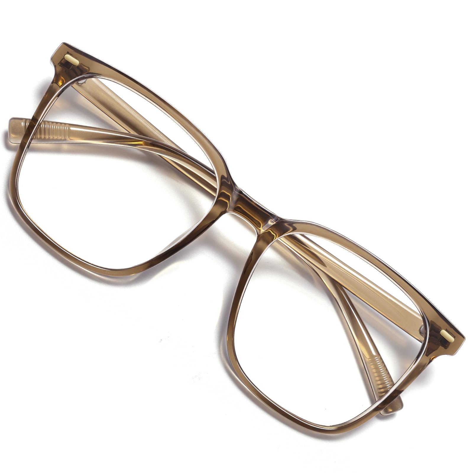 Photo 1 of MACJERO Oversized Square Blue Light Blocking Glasses for Women Men, Anti-Fatigue Computer Monitor Glasses Reduce Eye Strain(Brown) 1 Pack