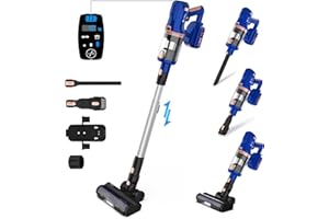 UMLo Cordless Vacuum Cleaner, 300W 30Kpa Cordless Stick Vacuum with LED Display, Up to 60mins Runtime, 4000mAh Battery Cordless Vacuum, 6 in 1 Light Vacuum Cleaners for Home Pet Hair Carpet Floor, V11