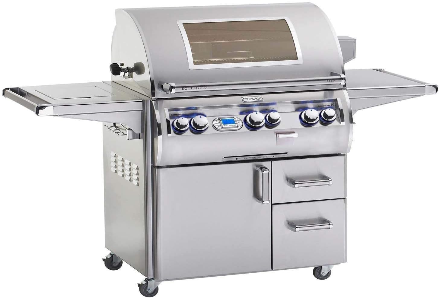 Review Fire Magic Echelon Diamond E790s Propane Gas Grill With Single Side Burner, One Infrared Burner And Magic View Window On Cart