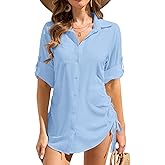 Aptint Women's UPF 50 Long Sleeve Button Down Dress Shirt UV Sun Protection Fishing Hiking Shirts Swim Cover Up for Women