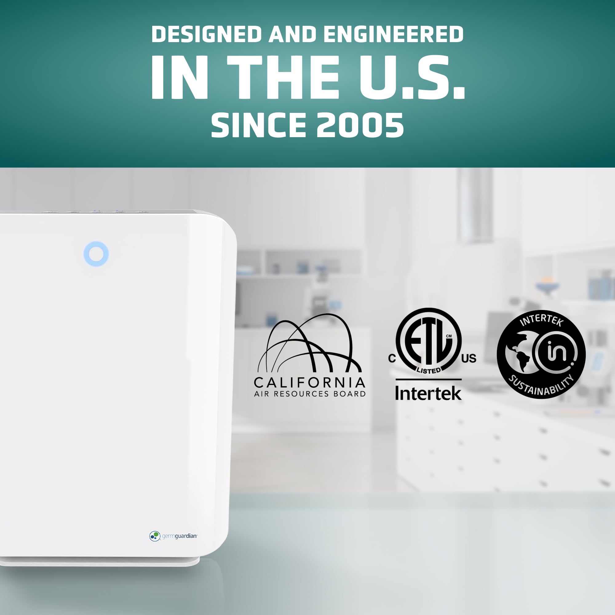 GermGuardian HEPA Air Purifier for Home, Large Rooms up to 1760 Sq. Ft. with HEPA Air Filter & UV-C Light, Zero Ozone Verified, AC5900WCA, White