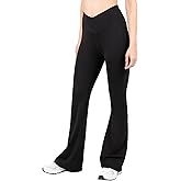 YITTY Active High Waist Crossover Flare Leggings for Women – Buttery Soft Yoga Pants, V-Shape Waistband, No Side Seam