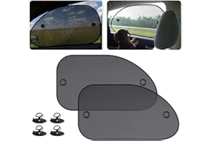 Universal Car Window Shade, 2 Pack Cling Sunshade for Car Windows - Sun, Glare and UV Rays Protection for Your Child, Blocks 