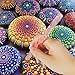Heqishun 18 Pcs Mandala Dotting Tools for Painting Rocks, Mandala Rock Painting Kit with Mandala Stencil, Acrylic Rods, Double Sided Dotting Tools and Paint Tray