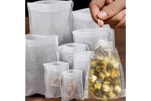 100Pcs/2Pack Non-woven Disposable Teabags with Drawstring Multi-size Coffee Spice Tea Filters Kitchen Teaware Tool (6x8cm)