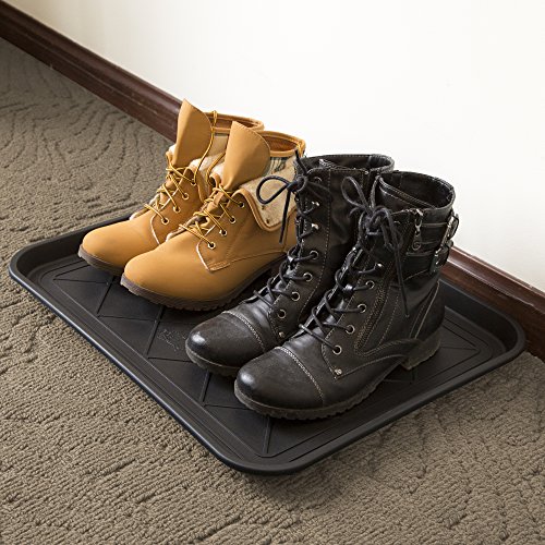 All Weather Boot Tray Water Resistant Plastic Utility Rubber Shoe Mat