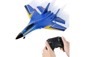 GASUIO 2025 New Gravity Gliders Airplane with Lights, RC Plane Remote Control Glider Airplanes 2.4 GHZ 2 Channels, Anti-Collision Silicone Nose RC Plane for Kids and Beginners (Blue)