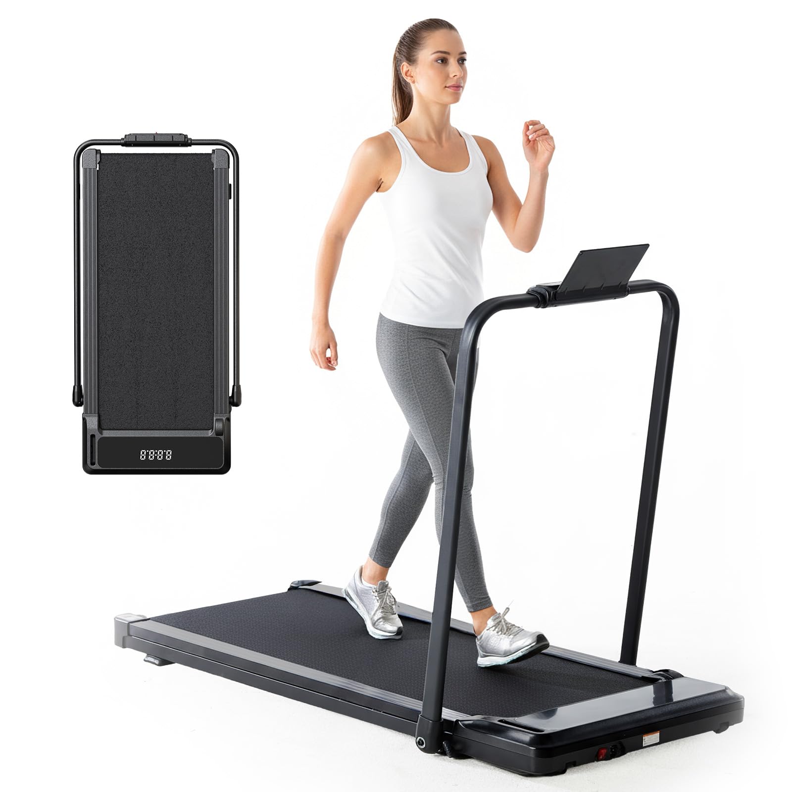Photo 1 of ***ERROR CODE***Smug Compact Armless Treadmill, Space Saving Design for Home & Office, Quiet Under Desk Walking Pad, 200 Lbs Capacity 3 in 1 Portable Walking Treadmill