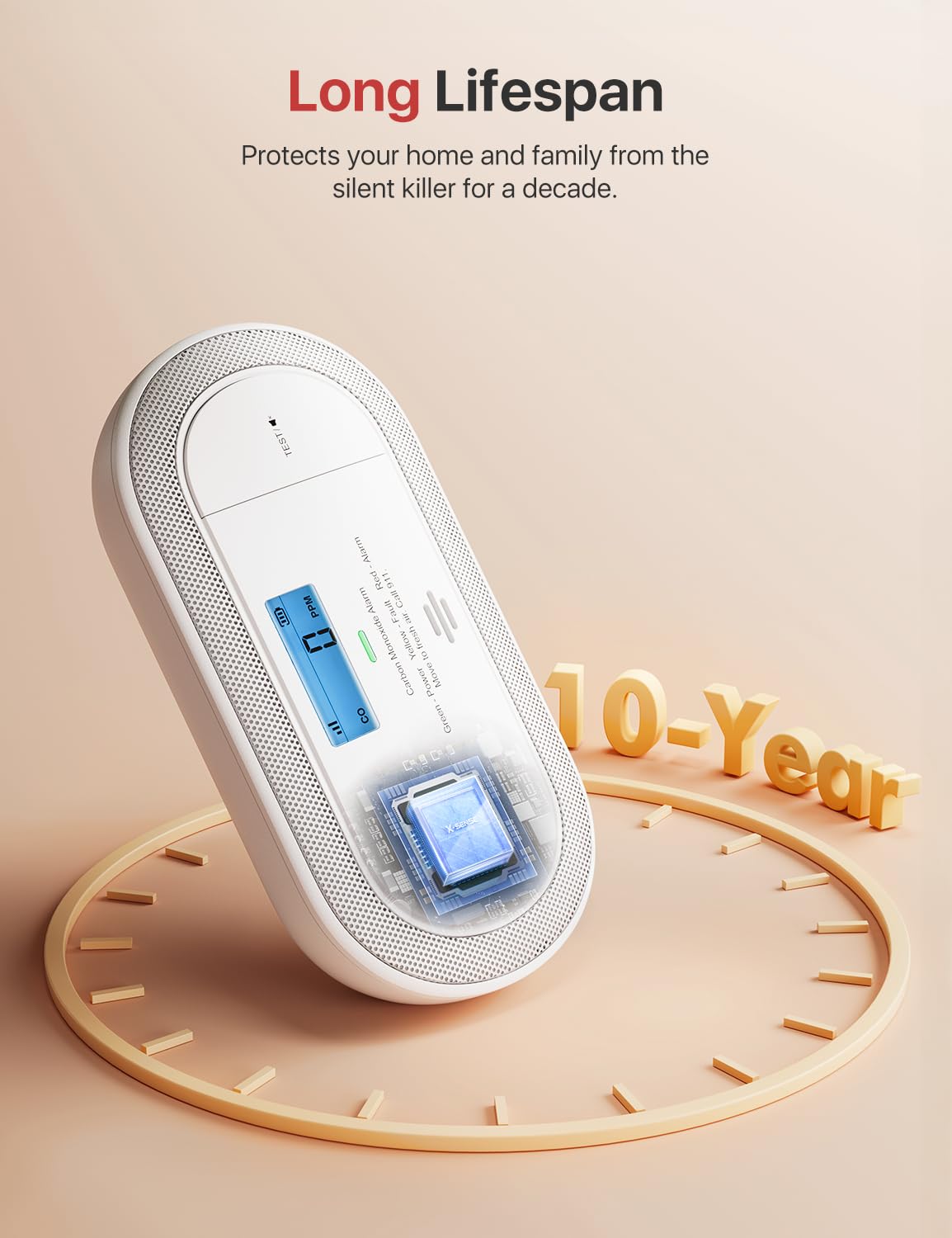 X-Sense Wi-Fi Plug-in Carbon Monoxide Detector with AAA Battery Backup, No-Cost App Notifications, XC0C-iA, 1-Pack