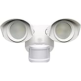 Nuvo 65/217 LED Dual-Head Security Light, 4000K, Motion Sensor, White
