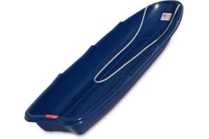 Flexible Flyer Winter Trek 3-Person Large Snow Sled – 5.5 ft Heavy-Duty Plastic Toboggan Pull Sled for Downhill Fun, Utility, Ice Fishing, and Outdoor Work