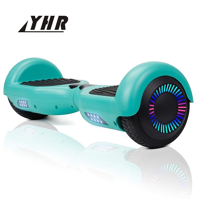 YHR 6,5-Zoll-Hoverboard für Kinder und Erwachsene, intelligenter selbstbalancierender Elektroroller mit 2 LED-Rädern, Swegway