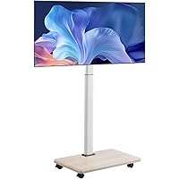 VEVOR Rolling TV Stand, Mobile TV Cart for 32-70 Inch Screens, 25° Left-Right Rotation and Height Adjustable TV Mount on Whee