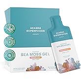 Akasha Superfoods Irish Sea Moss Gel, Liposomal Seamoss with Irish Sea Moss, Vitamin E, Citrus, Organic Vanilla, Glycerin, Skin, Energy & Gut Health Support for Women & Men, Sweet Citrus Flavor, 30 Ct