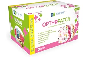 Opthopatch Eye Patches for Kids - Extra Sensitive Adhesive - Girls' Design [Series I] - 100 Count + 3 Reward Charts