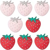 SUNNYCLUE 1 Box 12Pcs 2 Colors Strawberry Focal Beads Food Silicone Bead Colorful Summer Sweet Red Imitation Fruit Loose Spacer Bead for Jewelry Making Necklaces Bracelets Keychains Pens DIY Crafts