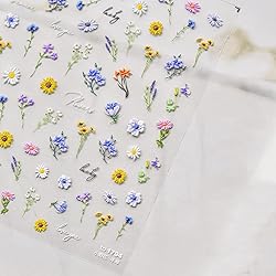 Flower Nail Art Stickers Decals 5D Flowers Nail