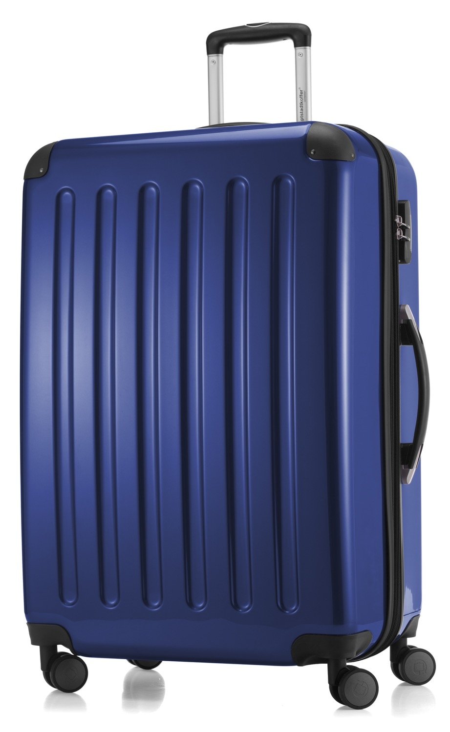 Hauptstadtkoffer Alex Expandable Hard Shell Suitcase 75 cm (119 L) with Combination Lock, Durable Travel Trolley with 4 Double Wheels, Darkblue