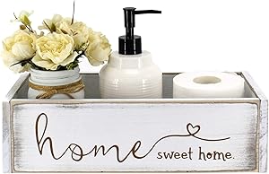 Unistyle Bathroom Decor Box,Rustic White Toilet Paper Holder, Rustic Farmhouse Home Decor Box, Toilet Paper Holder,Toilet Paper Storage Box.
